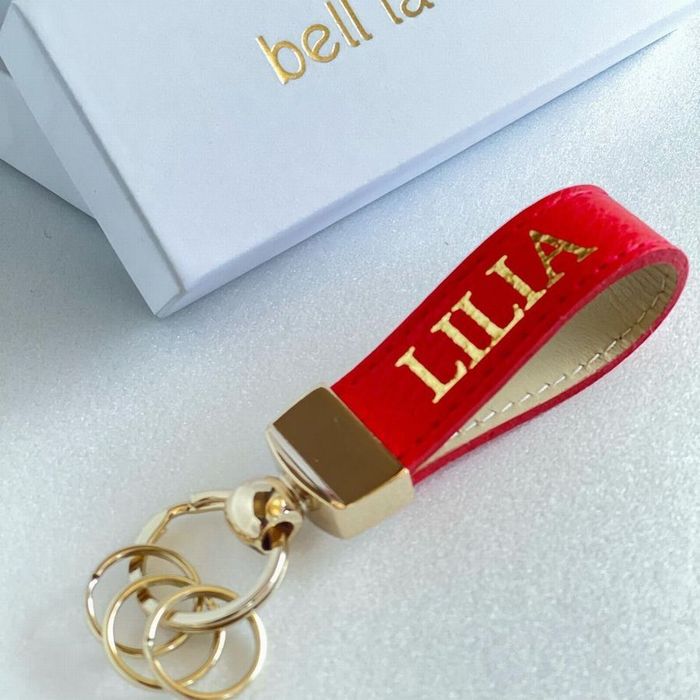 【イニシャル刻印対応】イタリアンレザー キーリング/キーホルダー(日本製)