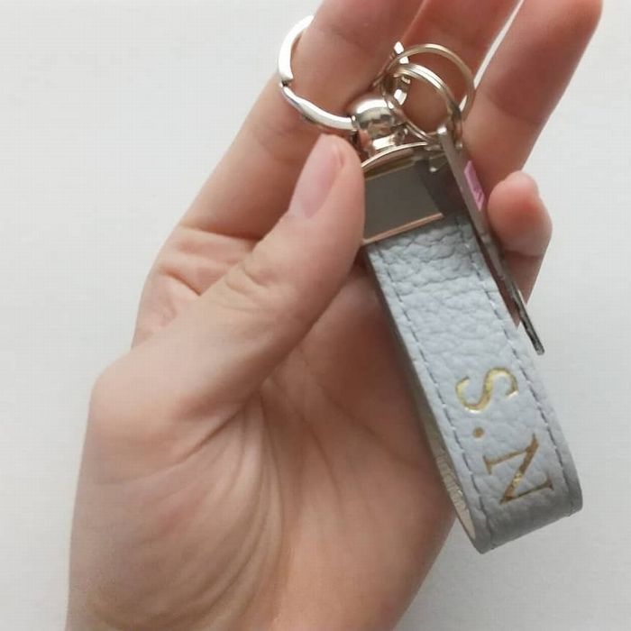 【イニシャル刻印対応】イタリアンレザー キーリング/キーホルダー(日本製)