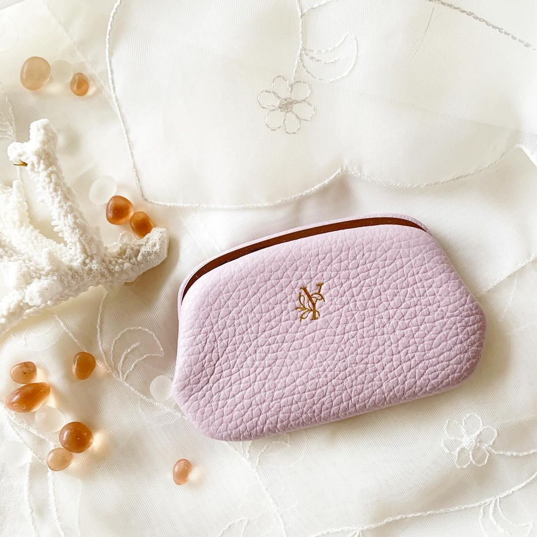 【イニシャル刻印対応】がま口 押し口M 小銭入れ レザーミニマルウォレット (日本製)