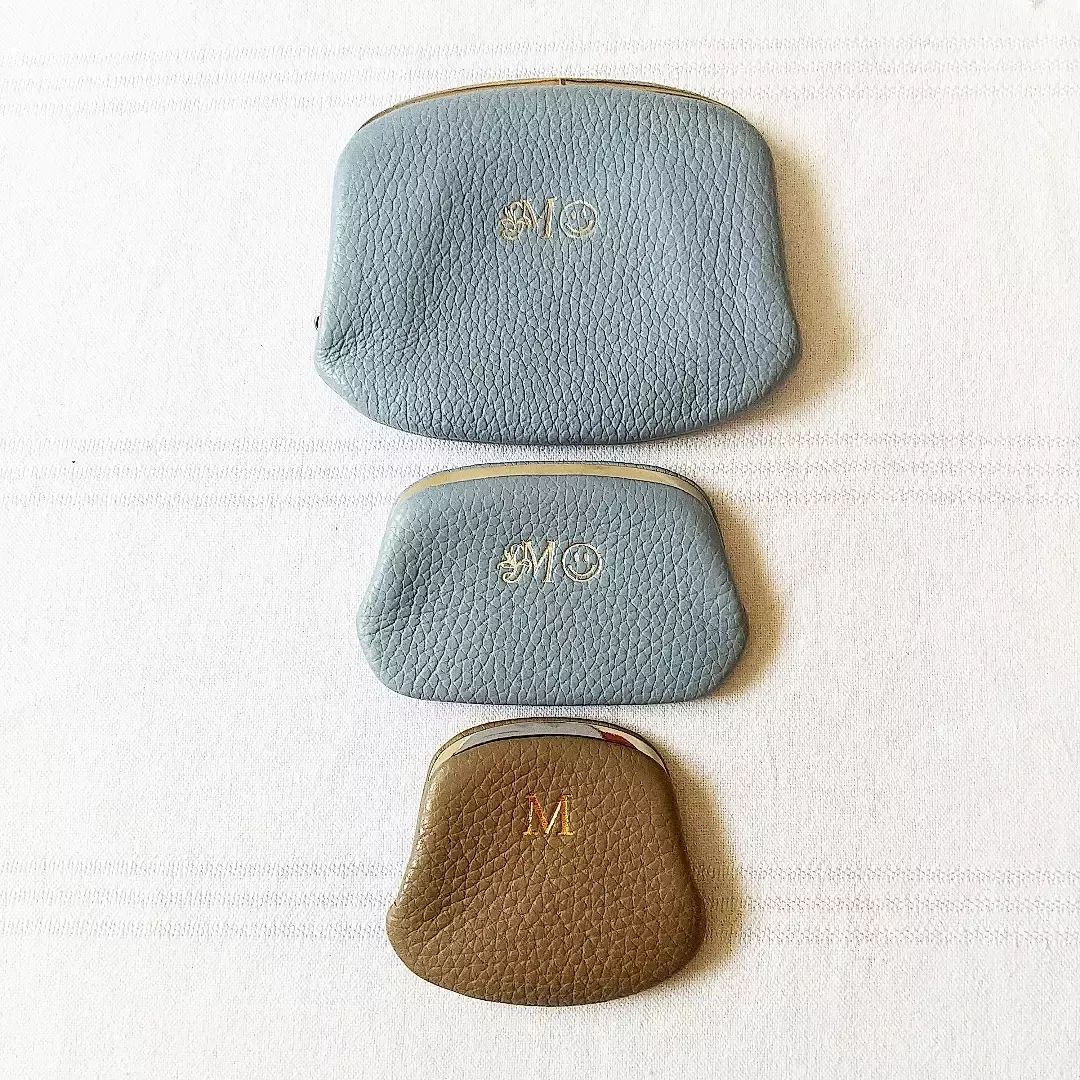 【イニシャル刻印対応】がま口 押し口M 小銭入れ レザーミニマルウォレット (日本製)