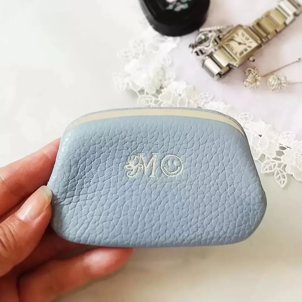 【イニシャル刻印対応】がま口 押し口M 小銭入れ レザーミニマルウォレット (日本製)