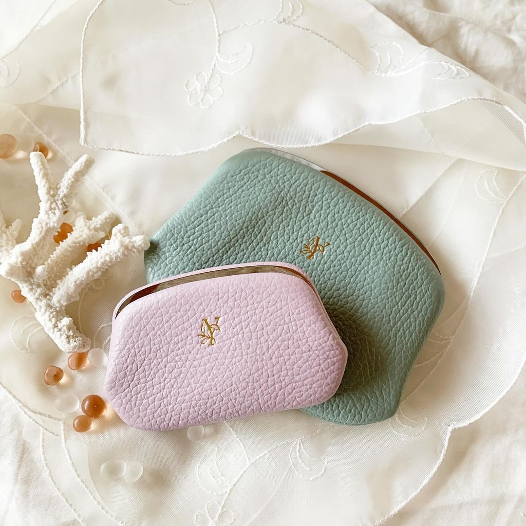 【イニシャル刻印対応】がま口 押し口M 小銭入れ レザーミニマルウォレット (日本製)