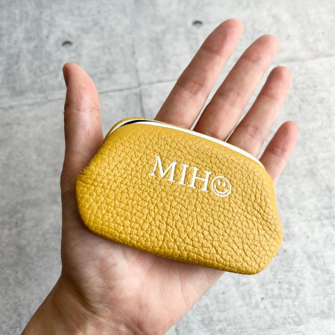 【イニシャル刻印対応】がま口 押し口M 小銭入れ レザーミニマルウォレット (日本製)