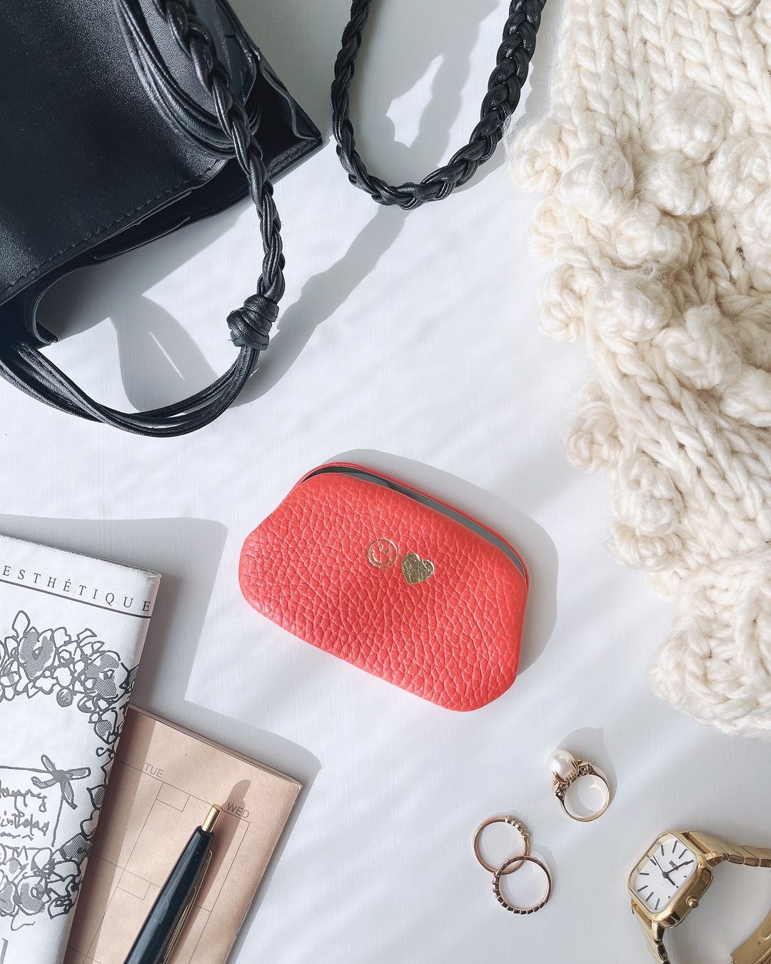 【イニシャル刻印対応】がま口 押し口M 小銭入れ レザーミニマルウォレット (日本製)