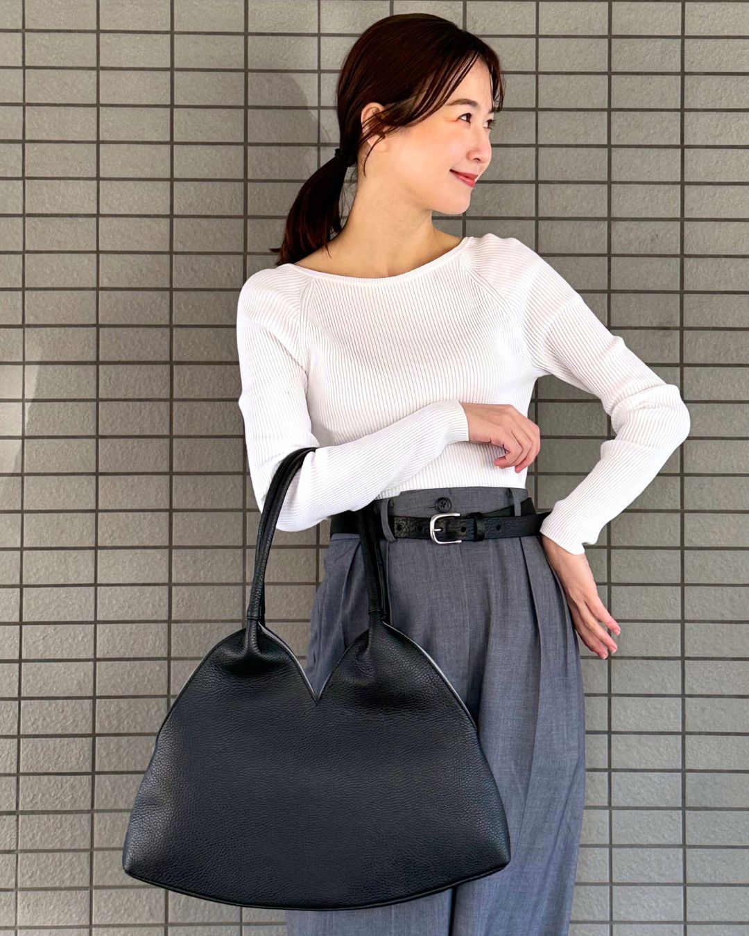 Italian Leather Triangle Bag (Made in Japan)