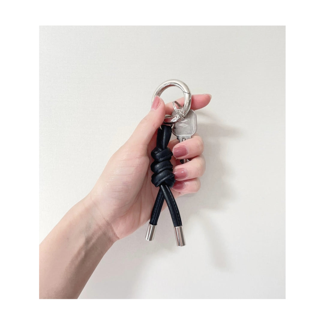 イタリアンレザー ロープ編みキーホルダー