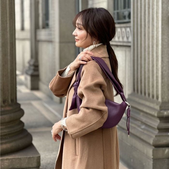 【人気インスタグラマーyokoセレクトカラー】 イタリアンレザー ハーフムーン3WAYバッグ (日本製)