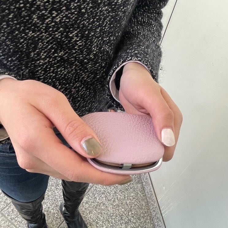 【イニシャル刻印対応】がま口 押し口S 小銭入れ レザーミニマルウォレット (日本製)