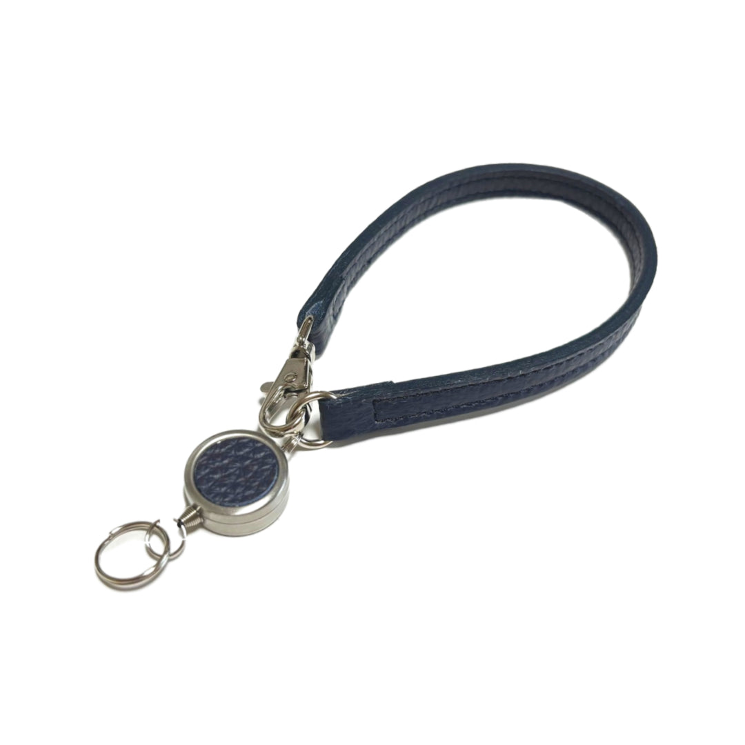 【イニシャル刻印対応】イタリアンレザー リール式 レザーストラップ