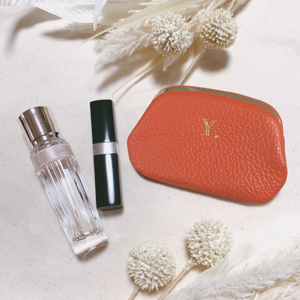 【イニシャル刻印対応】がま口 押し口M 小銭入れ レザーミニマルウォレット (日本製)