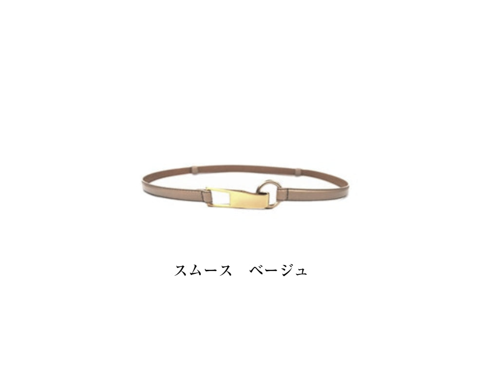 ゴールドバックルスライドレザーベルト(日本製)