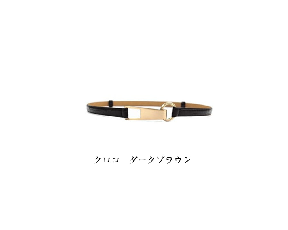 ゴールドバックルスライドレザーベルト(日本製)