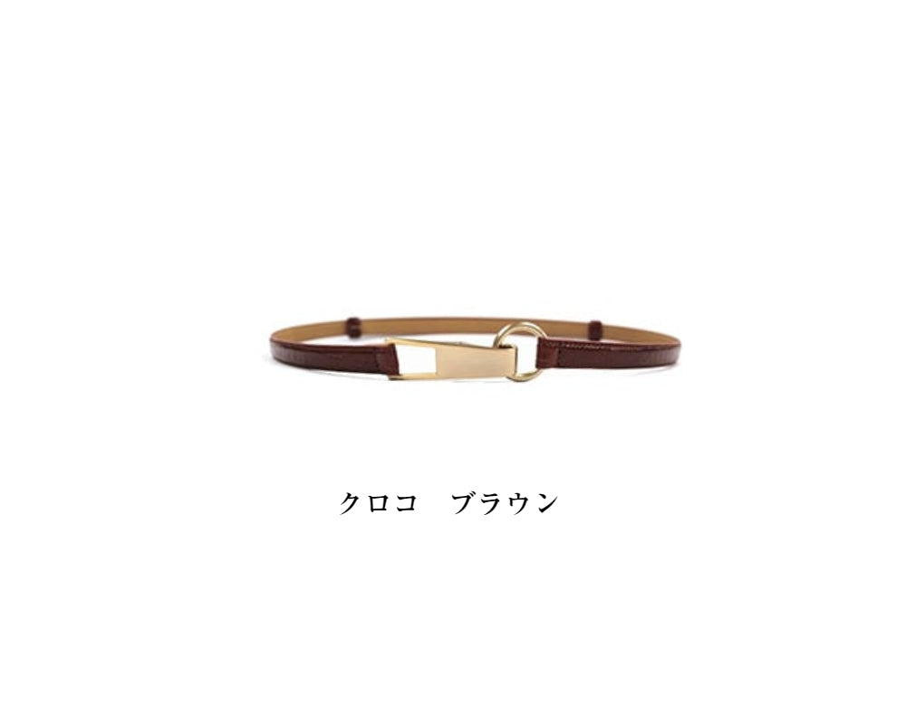 ゴールドバックルスライドレザーベルト(日本製)