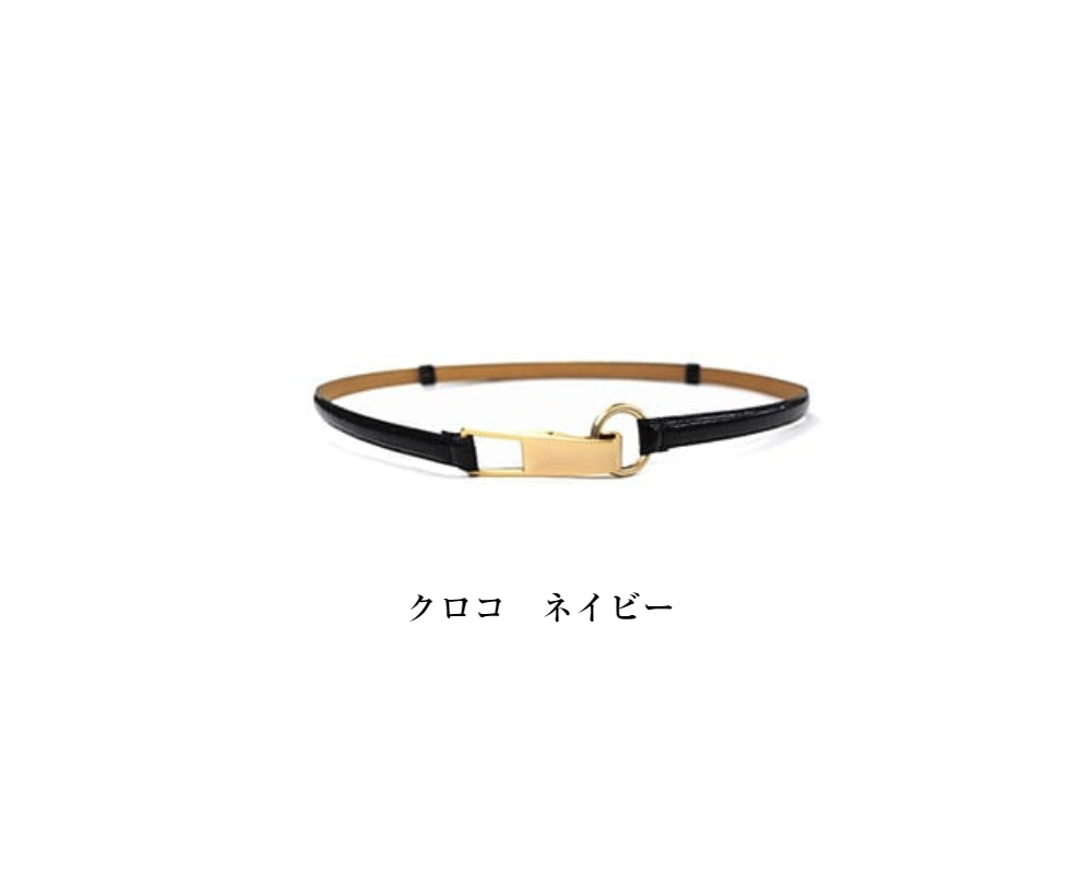 ゴールドバックルスライドレザーベルト(日本製)