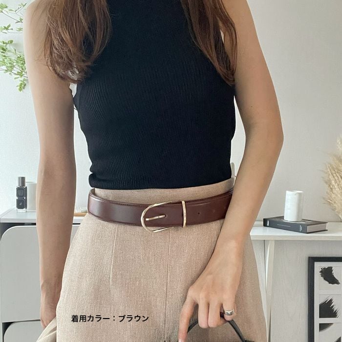 メタルバックルレザーベルト(日本製)
