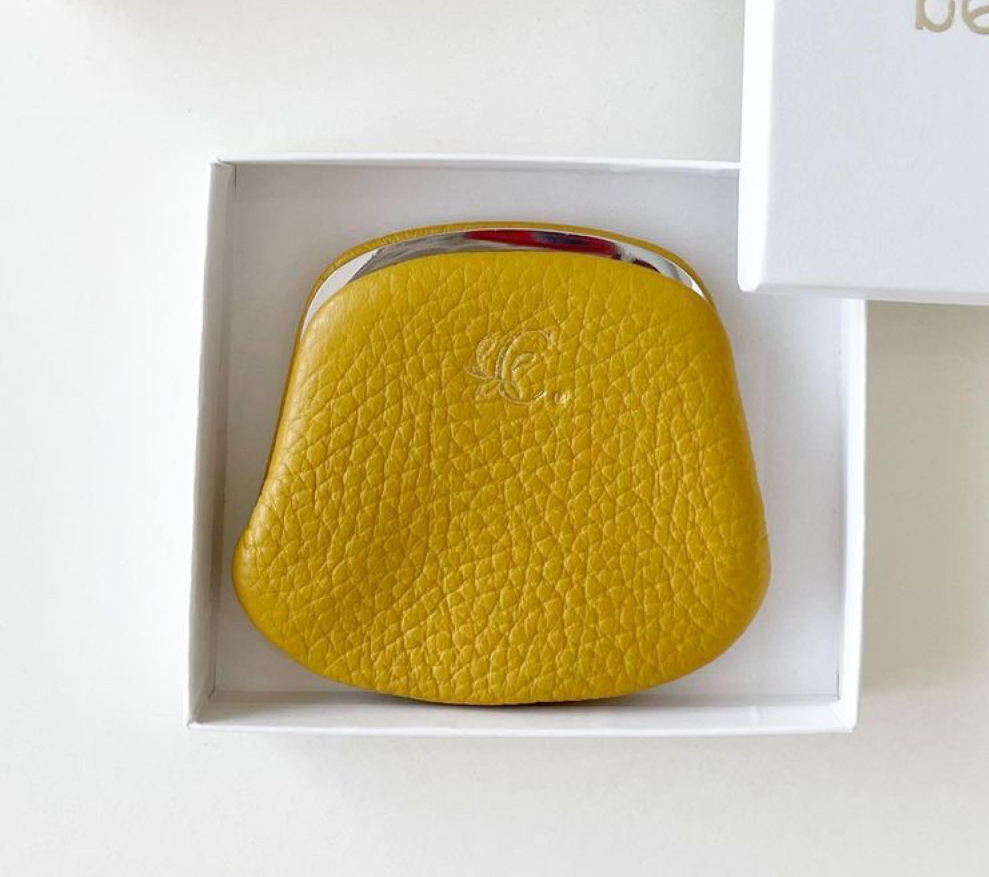 【イニシャル刻印対応】がま口 押し口S 小銭入れ レザーミニマルウォレット (日本製)