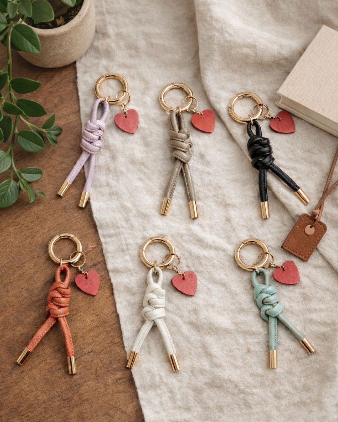 イタリアンレザー  ロープ編みキーホルダー