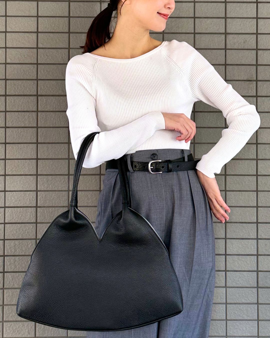 Italian Leather Triangle Bag (Made in Japan)