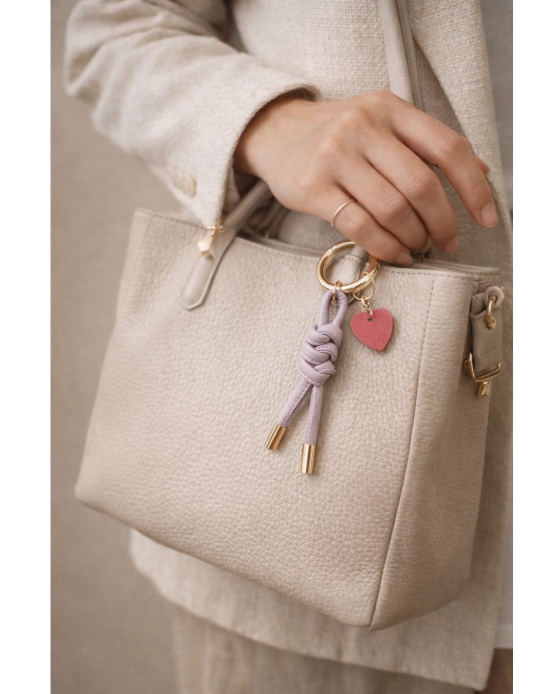 イタリアンレザー  ロープ編みキーホルダー