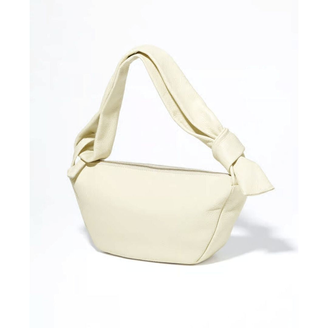 [Available from March, Ivory and Black only] Italian Leather Half Moon 3-Way Bag (Made in Japan)