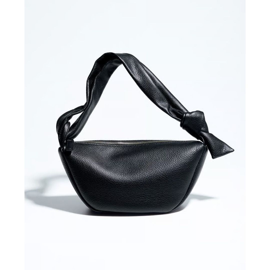 [Available from March, Ivory and Black only] Italian Leather Half Moon 3-Way Bag (Made in Japan)