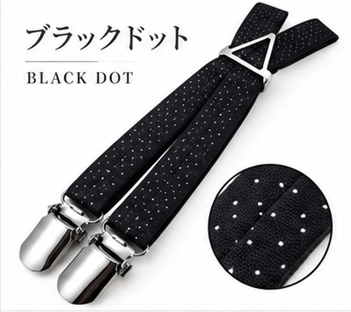 細幅サスペンダー ブラックドット 色柄画像